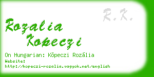 rozalia kopeczi business card
