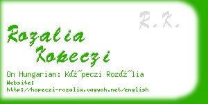 rozalia kopeczi business card